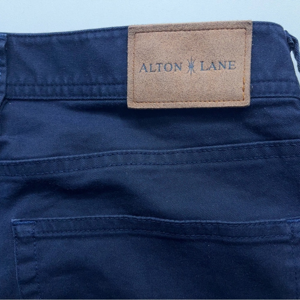 Alton Lane Pants Mens Size 34 Slim Five Pocket Chino Blue Stretch 33 in Inseam - Picture 13 of 15